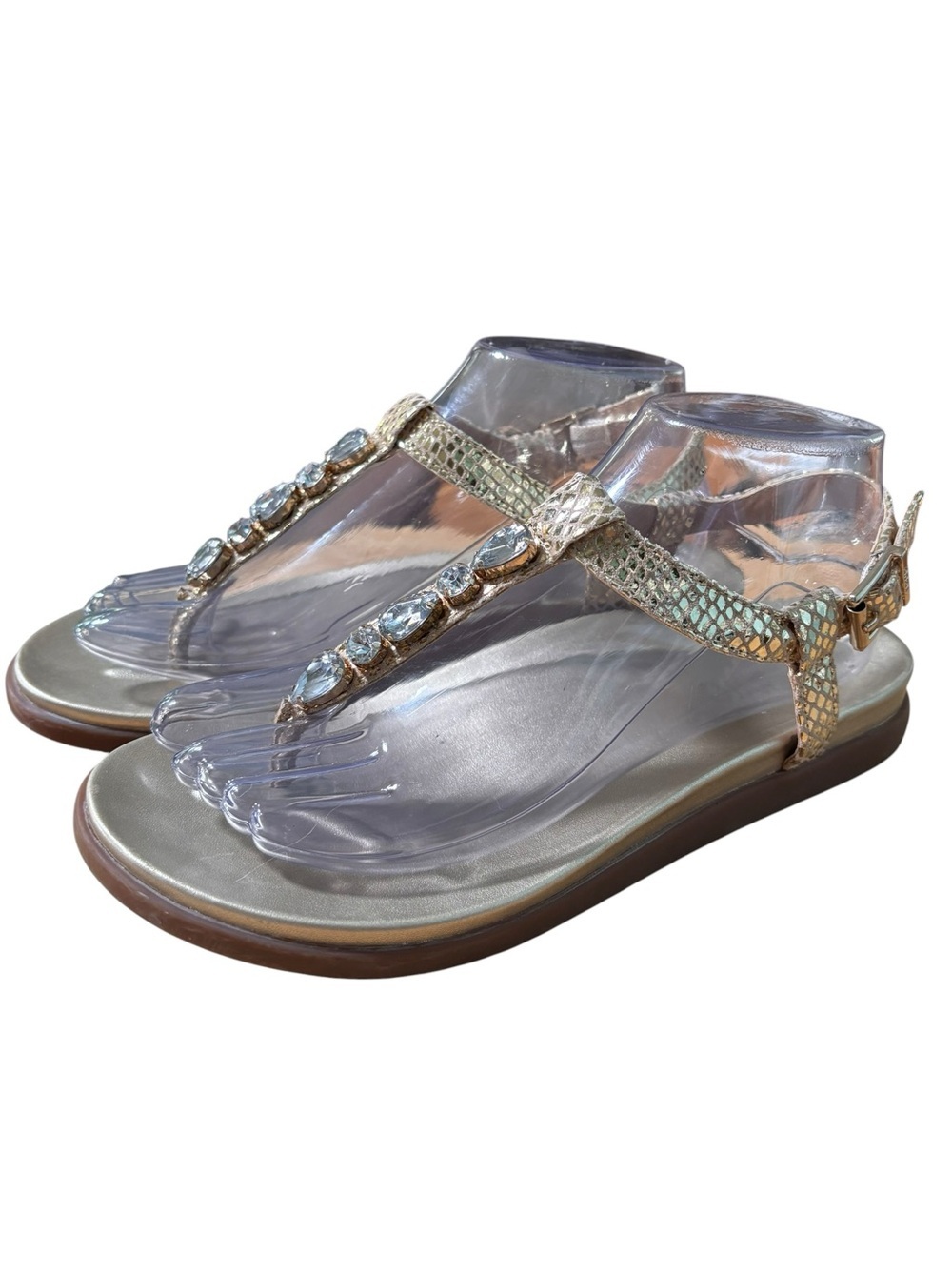 Vionic Palm Boca Rhinestone Gold T-Strap Sandals – Sz 7M